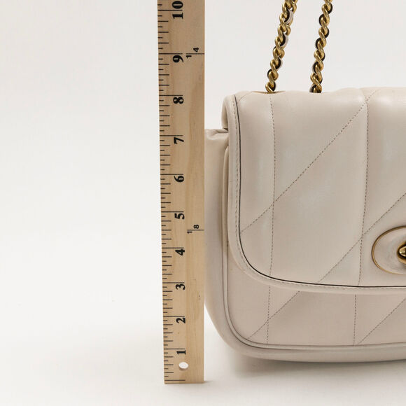 COACH Shoulder Bag with Chain Strap Cream 220170 - Picture 9 of 10